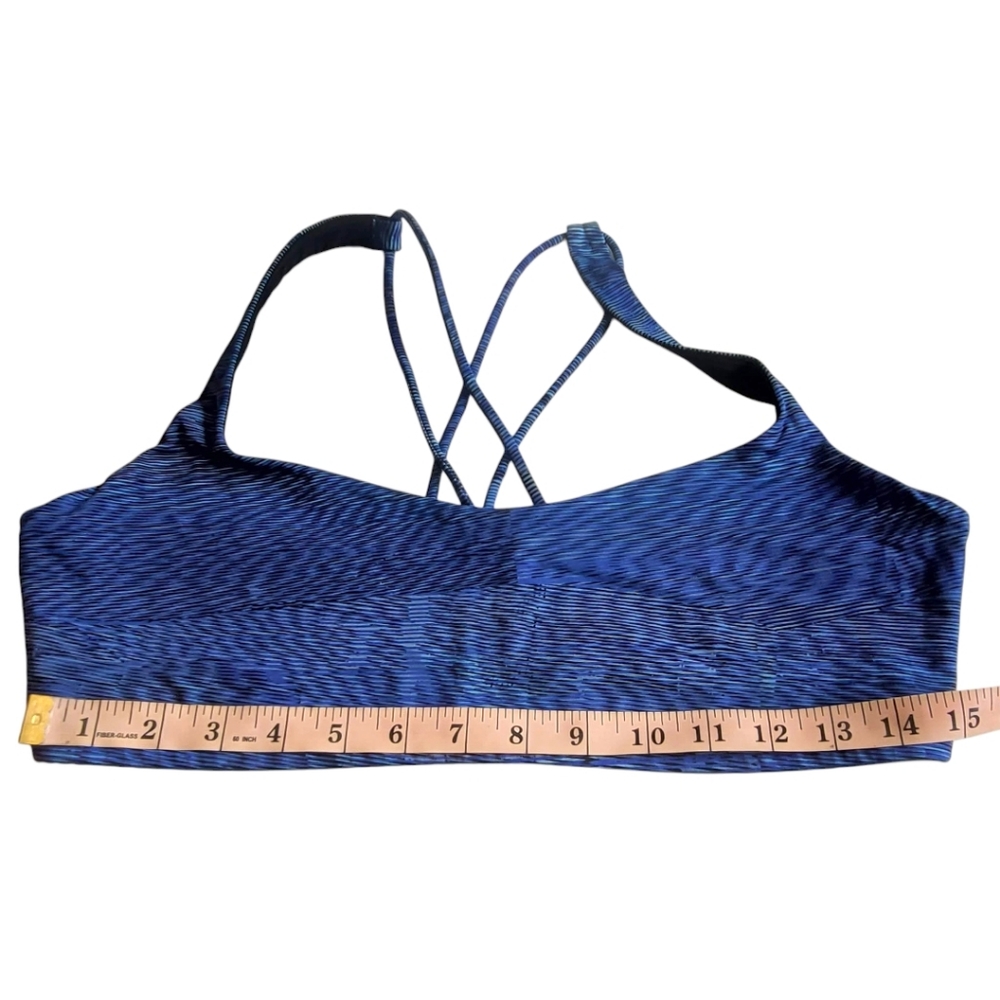 Lululemon Free To Be Strappy Yoga Bra Space Dye Sapphire Blue Size 12 - Picture 11 of 13